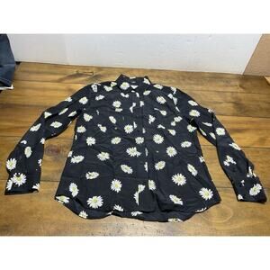 Kate Spade Floral Bee Size Medium Long Sleeve Button Down Blouse